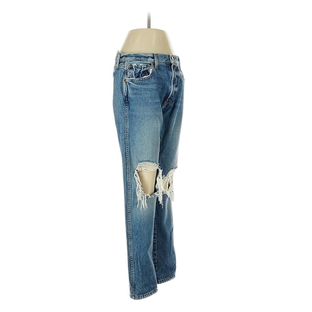 KHAITE Kyle Jeans 26‎ USA Made Distressed Knee Straight Leg 100% Cotton - Picture 4 of 10